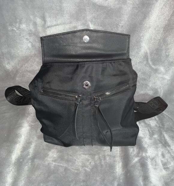 botkier new york trigger backpack mini Botkier New York Trigger Mini Nylon and Leather Backpack Black